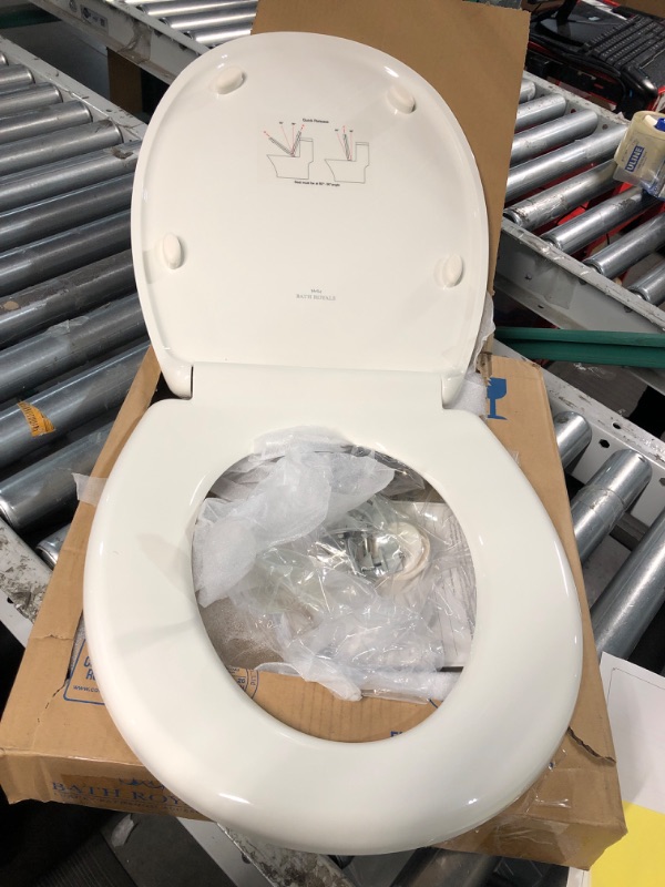 Photo 2 of ***DAMAGED - SCRATCHED - SEE PICTURES***
Soft Close Toilet Seat Round with Lid BR500-00 White by Bath Royale White Round Heavy-Duty