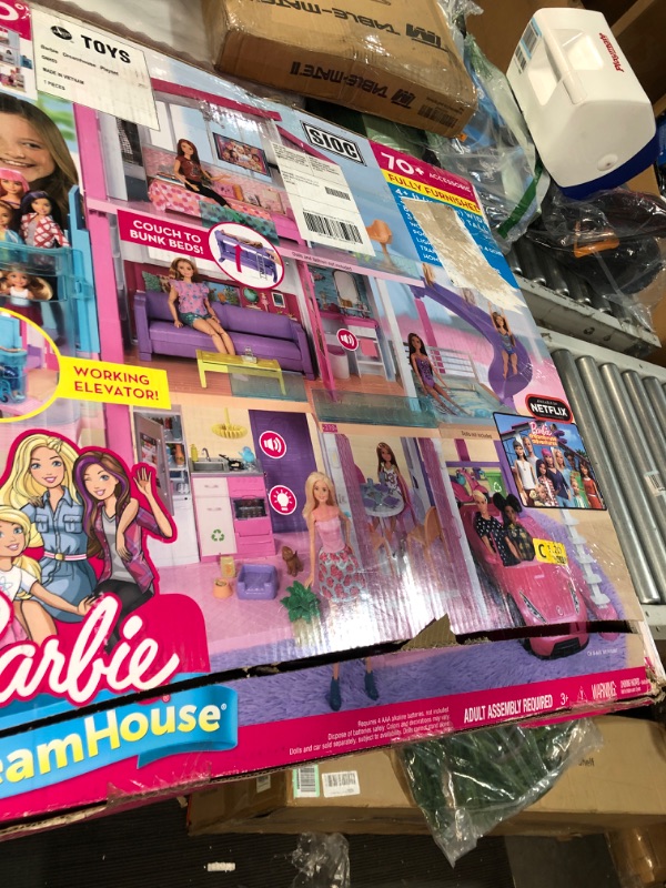 Photo 4 of Barbie Dreamhouse, Doll House Playset with 70+ Accessories Including Transforming Furniture, Elevator, Slide, Lights & Sounds Wheelchair Accessible Elevator