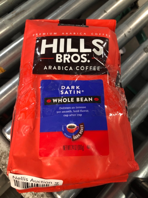 Photo 2 of Hills Bros Dark Satin Whole Bean Coffee, Dark Roast - 100% Arabica Coffee Beans  (Pack of 2)
