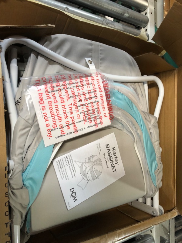 Photo 1 of Dream On Me Karley Bassinet in Blue/Grey