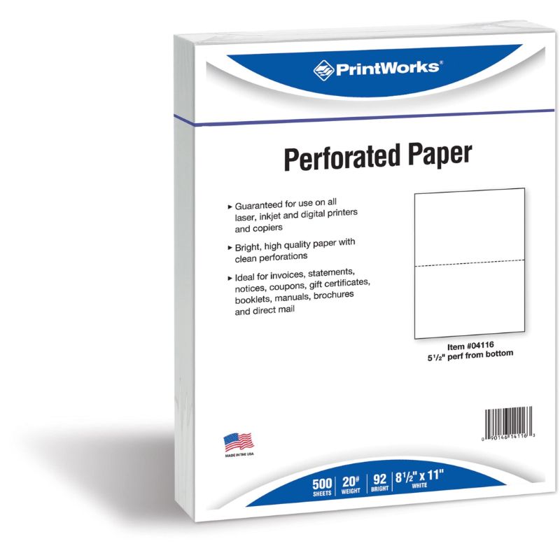 Photo 1 of PrintWorks Professional Perforated Paper, 500 Sheets, 2 Part Perf 500 Sheets 2 Part Perf