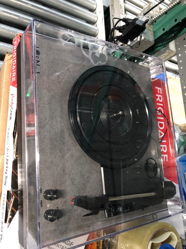 Photo 1 of **PARTS ONLY NO REFUNDS** Vinyl Record Player, Vinyl Turntables with Dual Stereo Bookshelf External Speakers, Adjustable 3-Speed Belt-Drive Turntable, LP Player with RCA, Auto Stop?Cement Ash