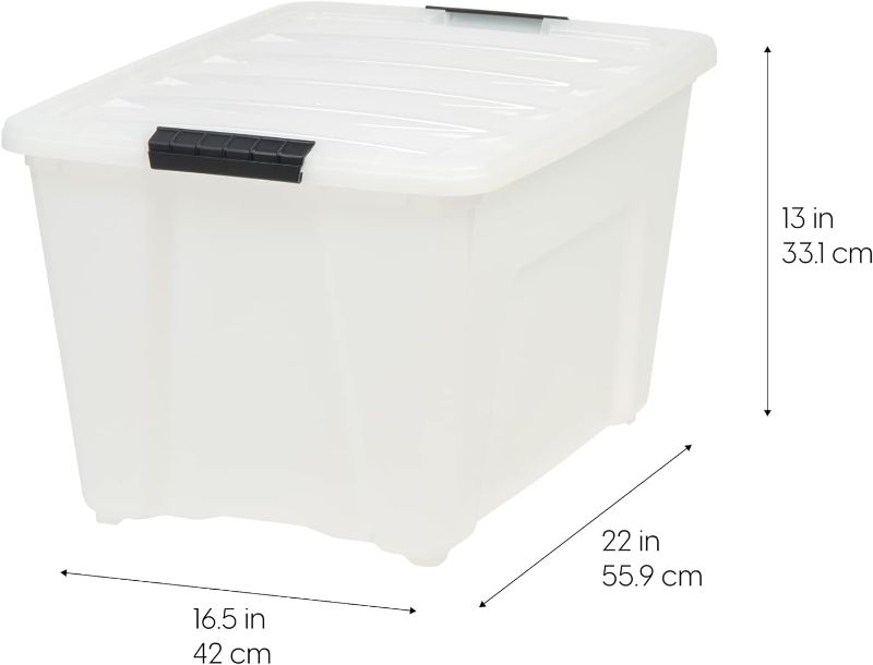 Photo 1 of **MINOR DAMAGE TO LID SEE PHOTOS**
IRIS USA 53 Qt. Plastic Storage Container Bin with Secure Lid and Latching Buckles