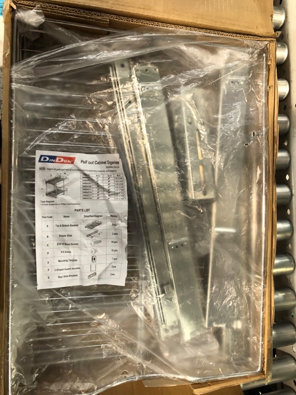 Photo 1 of 1 Tier Pull Out Cabinet Organizer (17"W x 21"D) Heavy-Duty Metal 