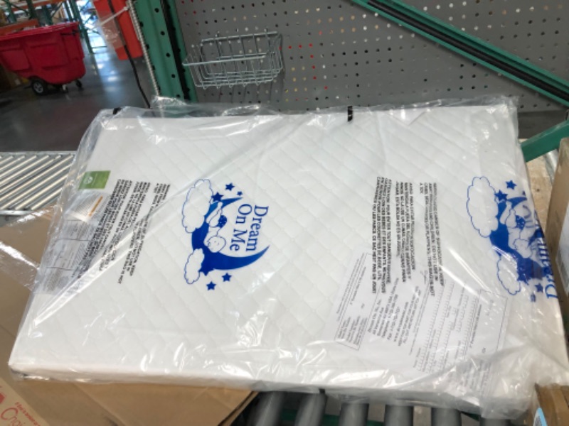 Photo 1 of Dream On Me Holly 3” Fiber Portable,Waterproof Vinyl Cover, Lightweight Mini Crib Mattress, White
