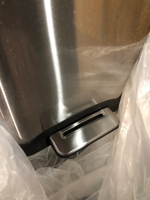 Photo 1 of Home Zone Living 13 Gallon Kitchen Trash Can, Dual Compartment Recycle Combo, Silver