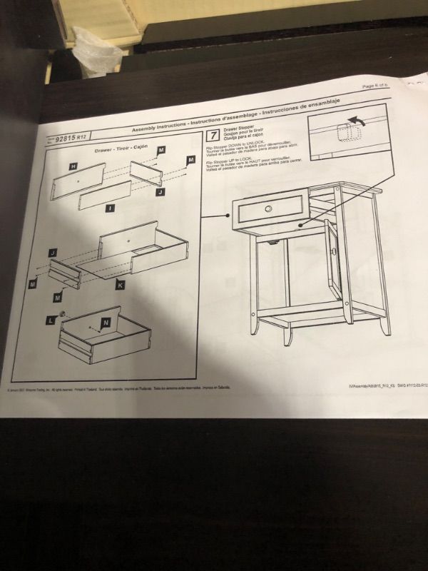 Photo 3 of **DAMAGE PARTS ONLY NONREFUNDABLE*
Winsome Eugene Accent Table, 18.9 inches, Espresso