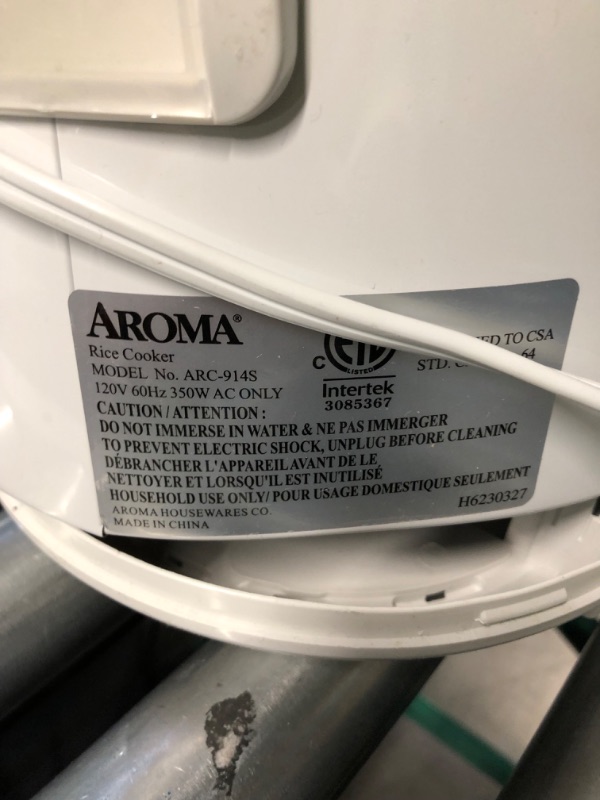 Photo 4 of **PARTS ONLY DOES NOT POWER ON**
Aroma Housewares 8-Cup (Cooked) (4-Cup UNCOOKED) Cool Touch Rice Cooker (ARC-914S)