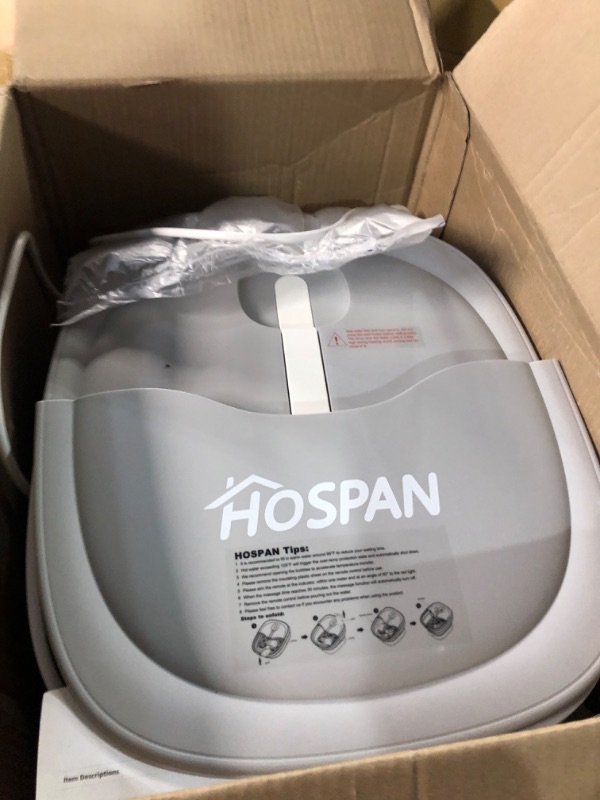 Photo 5 of HOSPAN Collapsible Foot Spa Electric Rotary Massage, FS02A Gray