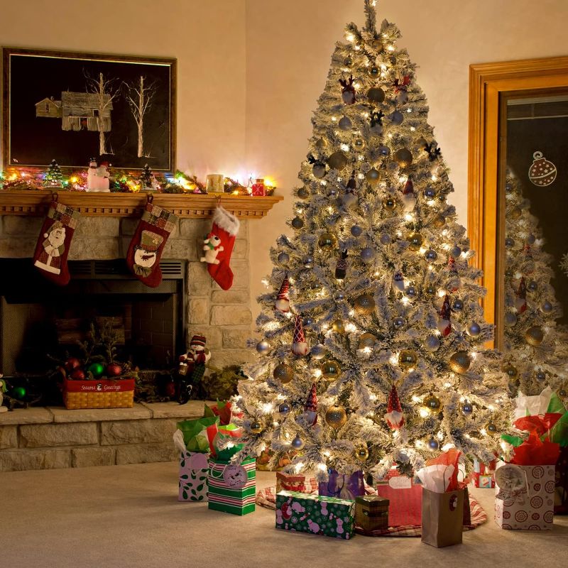 Photo 1 of [stock photo for reference only]
merry christmas 6-6.5ft prelit flocked tree + UL 
