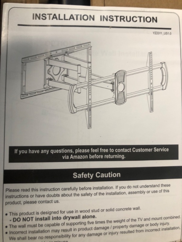 Photo 3 of ELIVED Full Motion TV Wall Mount for Most 42-90 Inch TVs, Max VESA 800x400mm