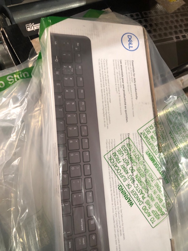 Photo 4 of Dell Wireless Keyboard and Mouse - KM3322W, Wireless - 2.4GHz, Optical LED Sensor, Mechanical Scroll, Anti-Fade Plunger Keys, 6 Multimedia Keys, Tilt Leg - Black