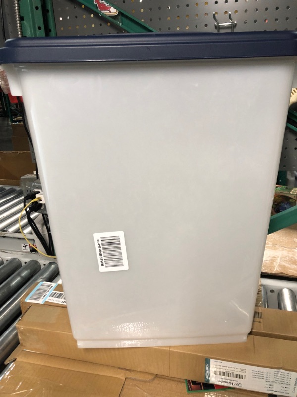 Photo 5 of ***USED - DIRTY - NO WHEELS***
IRIS USA 47Qt./35Lbs. WeatherPro Airtight Pet Food Storage Container with Attachable Casters, 47 Quart, 18.13"L x 10.63"W x 23.44"H