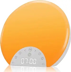 Photo 1 of Sunrise Alarm Clock Wake Up Light for Kids, Adults, Heavy Sleepers with Dual Alarms, Snooze, Sleep Aid with 7 Nature Sounds for Bedrooms with 8 Colors Night light, FM Radio, Gift Ideas