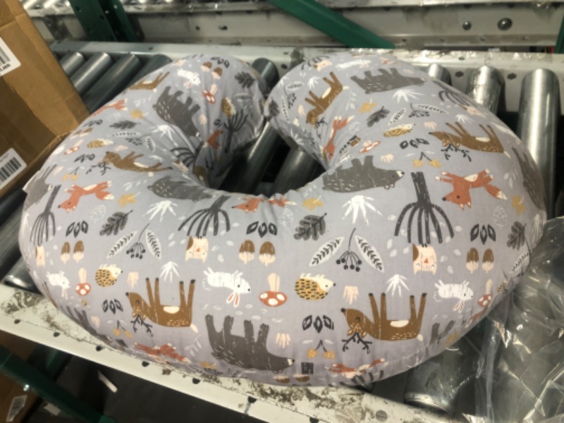 Photo 3 of Boppy Original Nursing Support, FKA Boppy Nursing Pillow, Gray Forest Animals, Ergonomic Breastfeeding, Bottle Feeding, and Bonding, Hypoallergenic Fiber Fill, with Removable Cover, Machine Washable