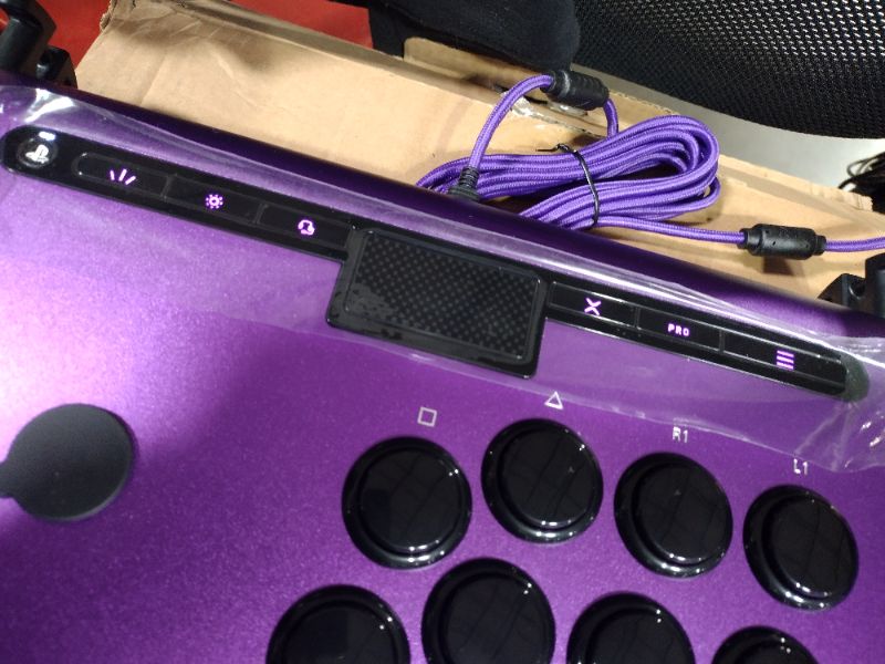 Photo 4 of **Opened/See notes** Victrix by PDP Pro FS Arcade Fight Stick for PlayStation 5 - Purple Pro FS Purple