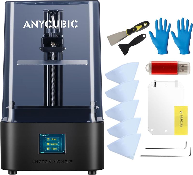 Photo 1 of ANYCUBIC Resin 3D Printer, Photon Mono 4K 6.23" Monochrome UV LCD 3D Printer Fast Printing, Power Adjustable,tested power on - added accessories not included  