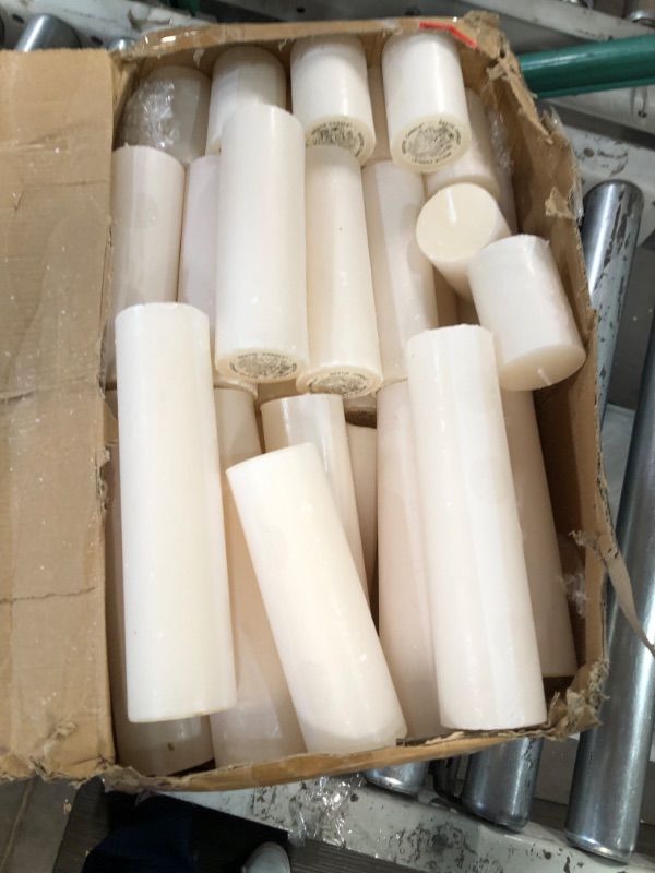 Photo 3 of MTLEE 48 Pcs Set of 3 Pillar Candles Ivory Pillar Candle Bulk 3 Inch 6 Inch 8 Inch Assorted Candles Dripless Unscented 