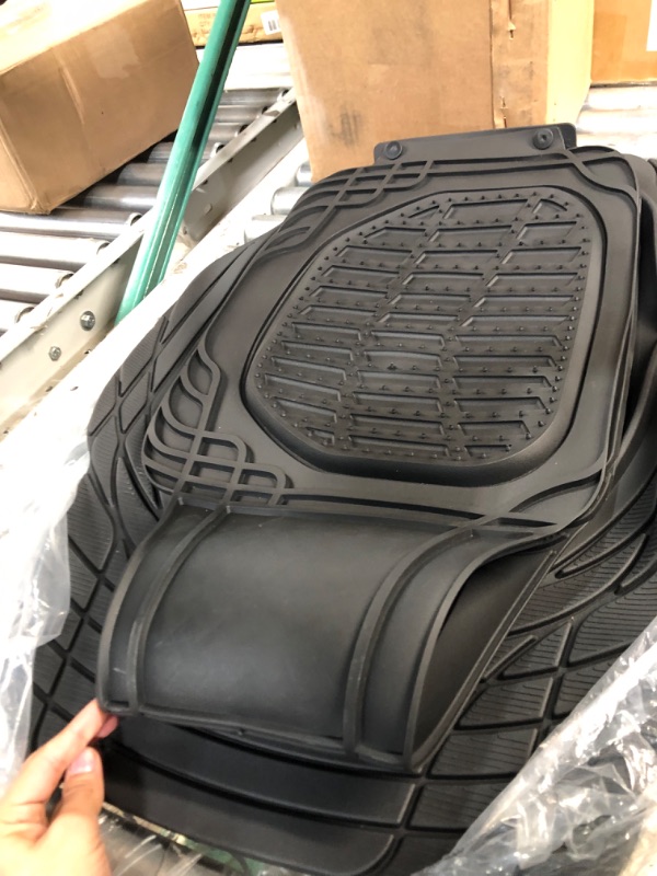 Photo 4 of Motor Trend - MT-923-BK 923-BK Black FlexTough Contour Liners-Deep Dish Heavy Duty Rubber Floor Mats 