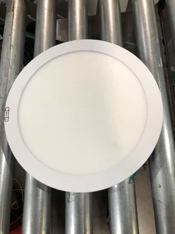 Photo 2 of 11 in. 12.5-Watt Dimmable White Integrated LED Edge-Lit Round Flat Panel Flush Mount Ceiling Light Color Changing