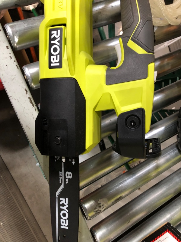 Photo 3 of **MISSING CHAIN AND BATTERY****
RYOBI Ryobi ONE+ 18V 8 in. Cordless Battery Pruning Chainsaw (Tool Only- Battery and Charger NOT INCLUDED), P5452BTL