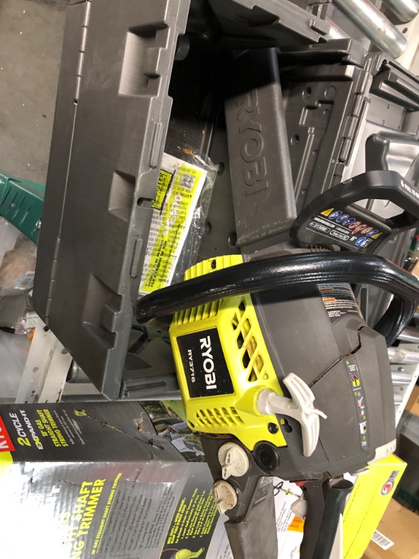 Photo 3 of **MISSING CHARGER AND BATTERY-MINOR DAMAGE**
RYOBI 40V HP Brushless 12 in. Top Handle Battery Chainsaw with 4.0 Battery and Charger, 