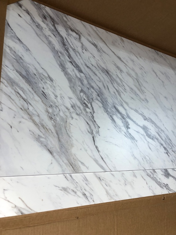 Photo 1 of ROOMTEC Laminate Countertop, Butcher Block Countertop with Full Wrap Edge & Backsplash for DIY Table Top, Kitchen Countertop, Washer Dryer Counter Top 72" L x 25.56" W x 0.75" T 72" L x 25.56" W x 0.75" Th Marble Stripe