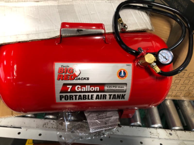 Photo 3 of BIG RED T88007 Torin Portable Horizontal Air Tank with 36" Hose, 7 Gallon Capacity, Red