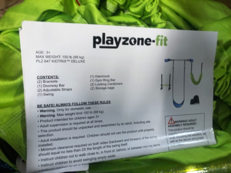 Photo 3 of **DAMAGE**FOR PARTS ONLY**
Playzone-fit Kidtrix Deluxe Doorway Swing Kit - Fun Doorway Swing for Kids