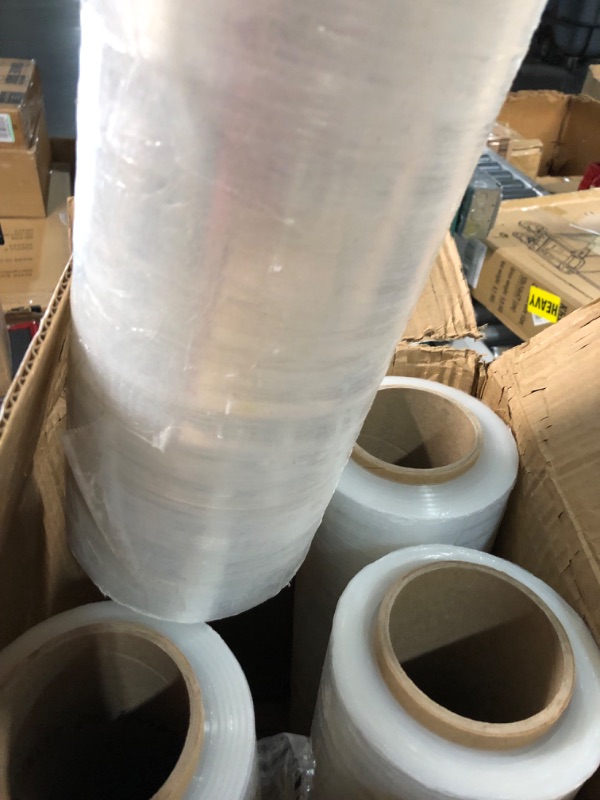 Photo 3 of PackageZoom 4 Rolls 18" x 1500 Ft Stretch Wrap Heavy Duty, Industrial Strength Shrink Wrap, 55 Gauge High Performance Stretch Film Replaces 80 Gauge Low Films