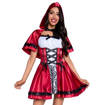 Photo 1 of Wonderland Women S Halloween Gothic Red Riding Hood Fancy Dress Costume for Adult Small
