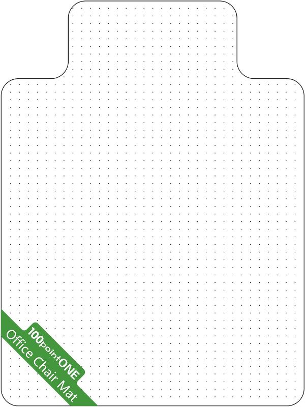 Photo 2 of 100pointONE Chair Mat for Carpeted Floors - 30’’×48’’ 0.09'' Thick Studded Plastic Chair Mat for Low Pile Carpet Rectangle 30"x48" rectangular