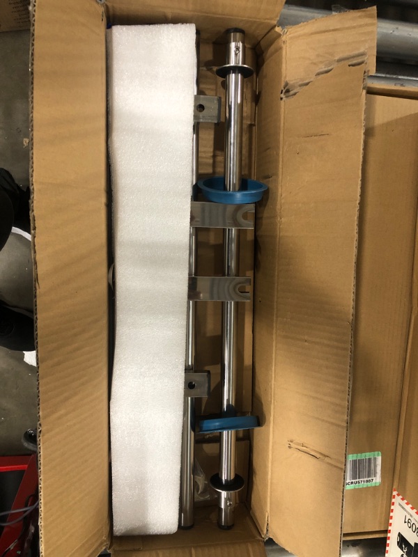 Photo 1 of Consfly Stretch Film Dispenser Wrapping Machine, 19.7 Inch Stainless Steel Table Stretch Film Packing Machine Manual Pallet Wrapper Tool w/ 4pcs Film Slide Cutter
