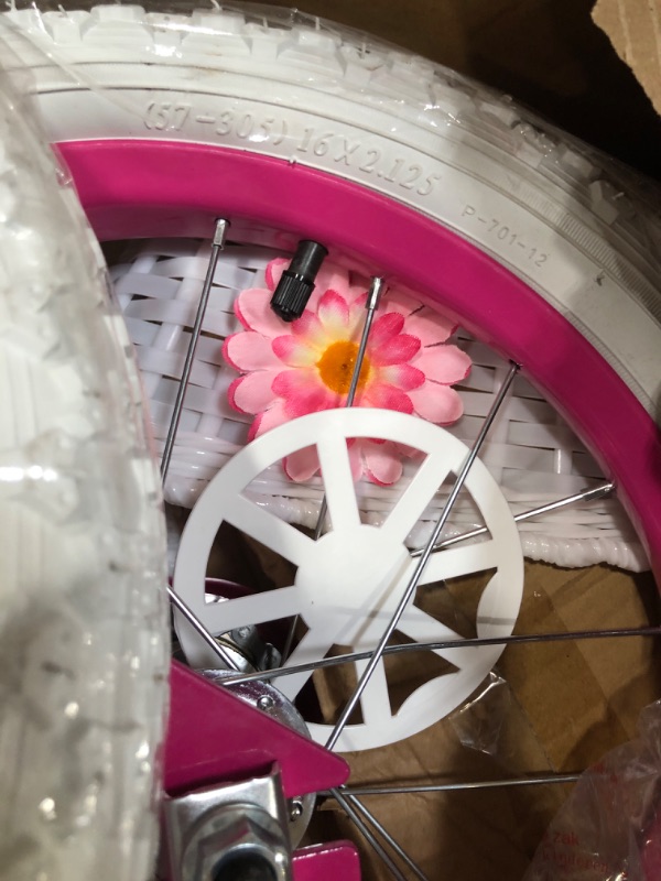 Photo 3 of ***Parts Only***JOYSTAR Petal Girls Bike for Toddlers and Kids, 12 14 16 Kids Bike with Basket for Age 2-9 Years Old Girls, Children's Bicycle, Multiple Colors Pink 14 Inch With Training Wheels & Handbrake