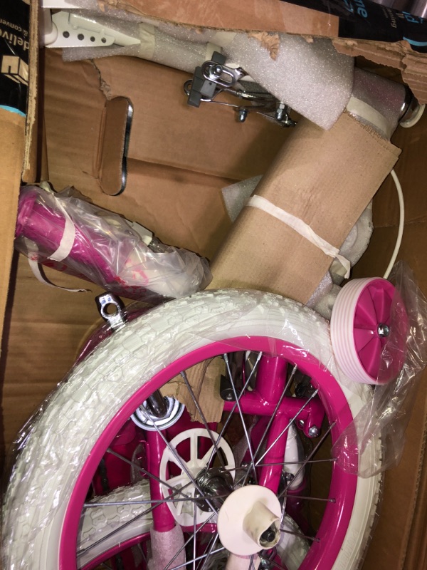 Photo 5 of ***Parts Only***JOYSTAR Petal Girls Bike for Toddlers and Kids, 12 14 16 Kids Bike with Basket for Age 2-9 Years Old Girls, Children's Bicycle, Multiple Colors Pink 14 Inch With Training Wheels & Handbrake