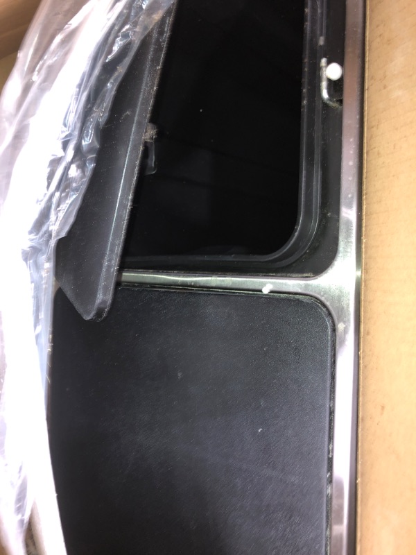 Photo 2 of ***USED - VERY DIRTY - LID BROKEN - SEE PICTURES***
Amazon Basics Rectangular Recycling Trash Can with 2 Compartments - 60 Liter