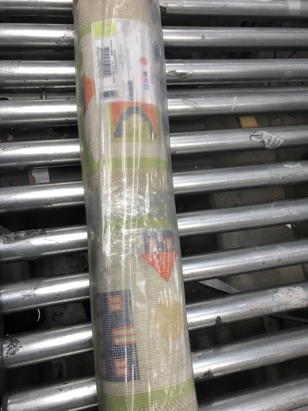 Photo 1 of IVI Thick 3D Childrens Play Mat & Rug in A Colorful Town Design for Kids with Soccer Field, Car Park & Roads, Green, 32 x 45 inches Traffic Green (Small) 44.5"L x 31.5"W