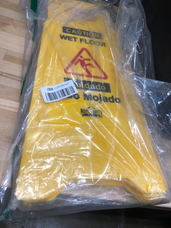 Photo 2 of **NONREFUNDABLE**FOR PARTS OR REPAIR**SEE NOTES**
Nine Forty No-Pinch Handle Commercial Caution Wet Floor Sign | Sturdy and Durable Yellow 2-Sided Fold-Out A-Frame Design | Bilingual Message - 24" Height | Ideal for Indoor and Outdoor Use | Pack of 2, 2 p