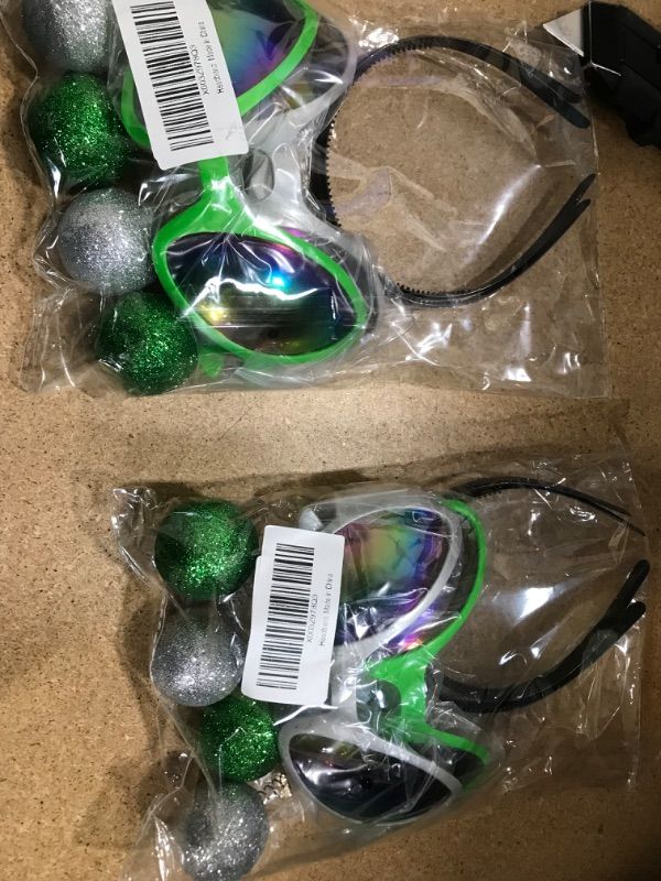 Photo 1 of 2 pack - Alien Headband Alien Costume Women 2Pairs Antenna Headband and Glasses Ears for Adult Kids Toys Accessories for Halloween Costume