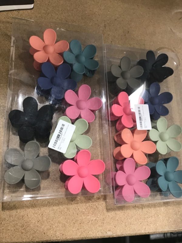 Photo 1 of 2 pack - WOMEI Flower Claw Clip for Women,8PCS Large Hair Clips for Thick Hair Girls,Big Cute Dasiy Cute Hair Accessories Gifts 8 Colors