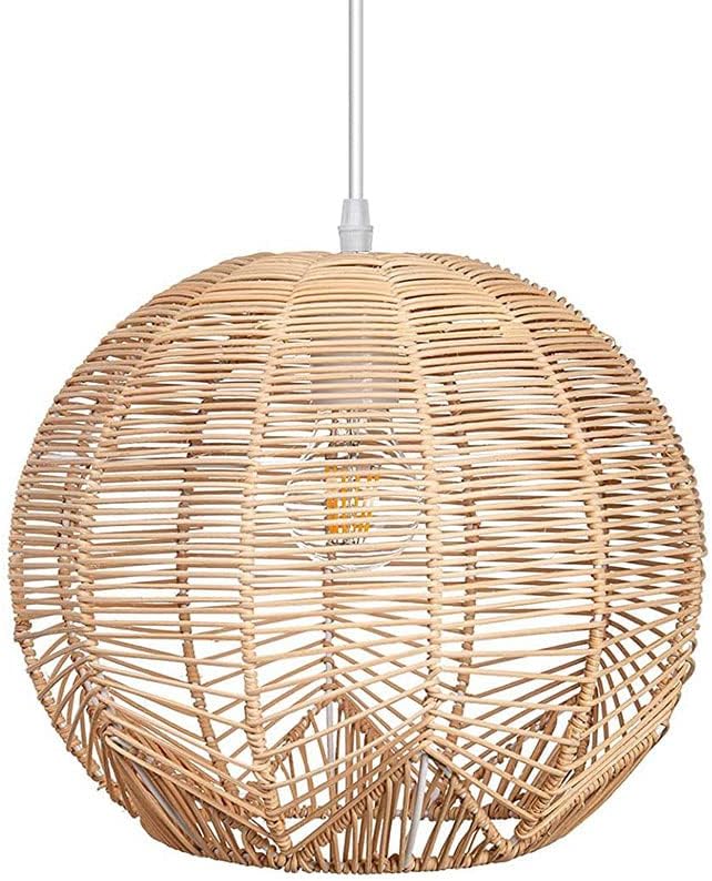 Photo 1 of  Rattan Pendant Light for Kitchen Island, Boho Wicker Chandelier Lighting,  40cm Rattan