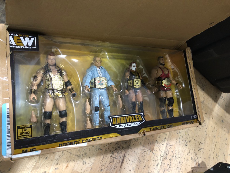 Photo 3 of All Elite Wrestling AEW Unrivaled Champion 4 Pack - Four 6-Inch Figures with Title Belts and Accessories