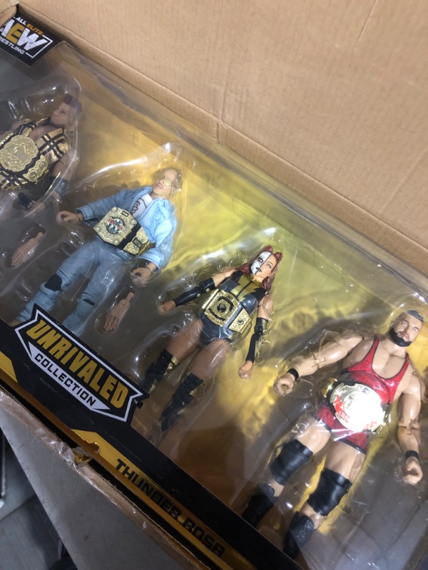 Photo 2 of All Elite Wrestling AEW Unrivaled Champion 4 Pack - Four 6-Inch Figures with Title Belts and Accessories