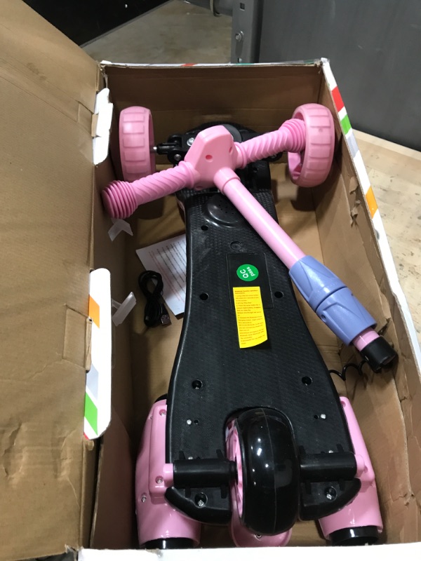 Photo 2 of 3 Wheel Scooter for Kids, Toddler Scooter with Bluetooth Music Speaker Steam Sprayer LED Lights Aluminum Alloy T-Bar, Folding Kick Scooters for Boys Girls Ages 3-10