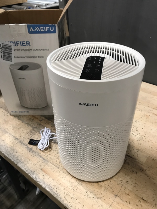 Photo 4 of Air Purifiers for Home Large Room up to 1350ft², AMEIFU Upgrade Large Size H13 Hepa Bedroom Air Purifier for Wildfire,Pets Dander with 3 Fan Speeds, Filter Replacement Reminder, Aromatherapy Function White