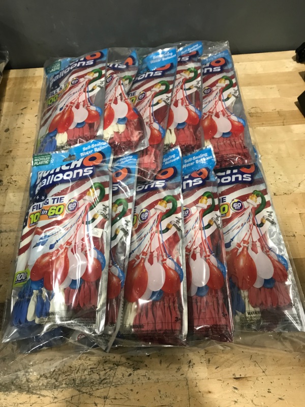 Photo 2 of 10packs-1000 WATER balloons Water Balloons Red/White/Blue