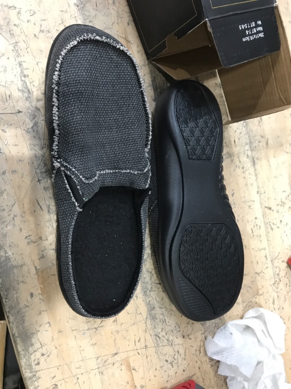 Photo 2 of ADAX Men's Plantar Fasciitis & Pain Relief Orthotic Slippers with Arch Support (Size:US 7-US 14) 8 All Black