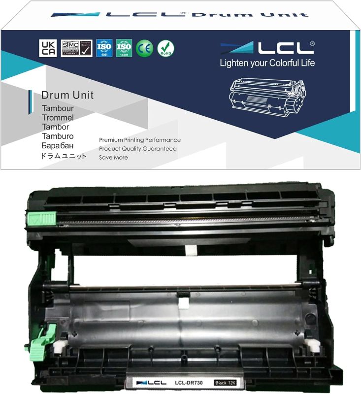 Photo 1 of LCL Compatible Drum Unit Replacement for Brother DR730 DR-730 12000 Pages HL-L2350DW HL-L2390DW HL-L2395DW HL-L2370DW HL-L2310D HL-L2357DW HL-L2370DN MFC-L2710DW MFC-L2750DW (1-Pack Black)
