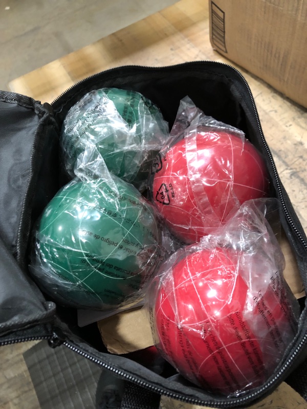 Photo 2 of Amazon Basics Bocce Ball Set with Soft Carry Case 100mm