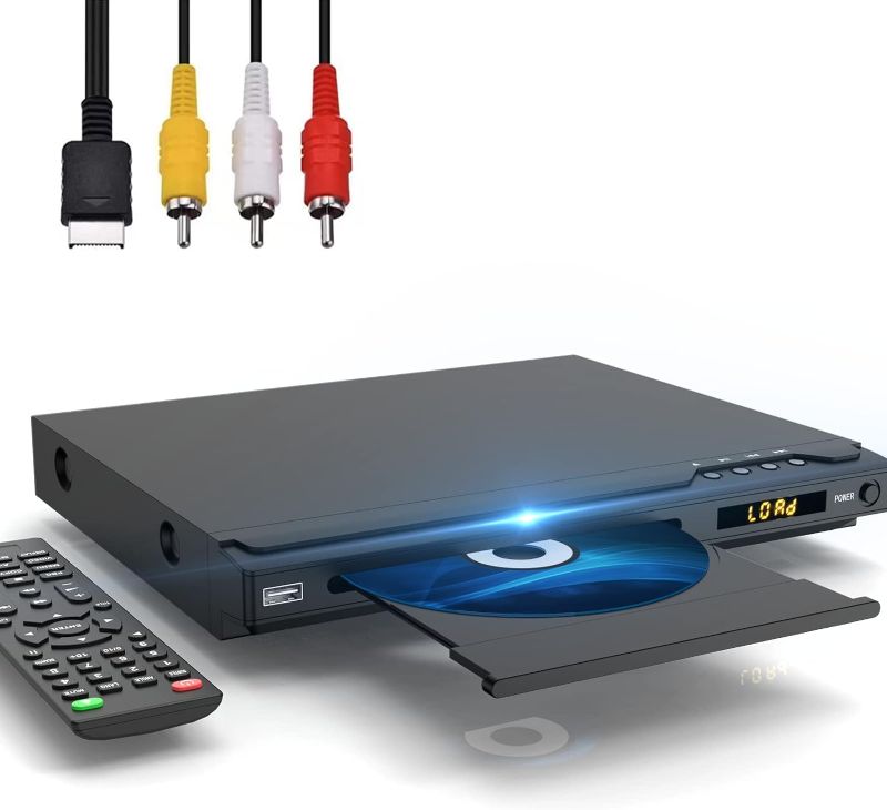 Photo 1 of DVD Player, HDMI & RCA Connection, Region Free DVD Players for TV, with Microphone/USB Input Design, NTSC/PAL System, Comes with HDMI & RCA Cable and Remote Control.